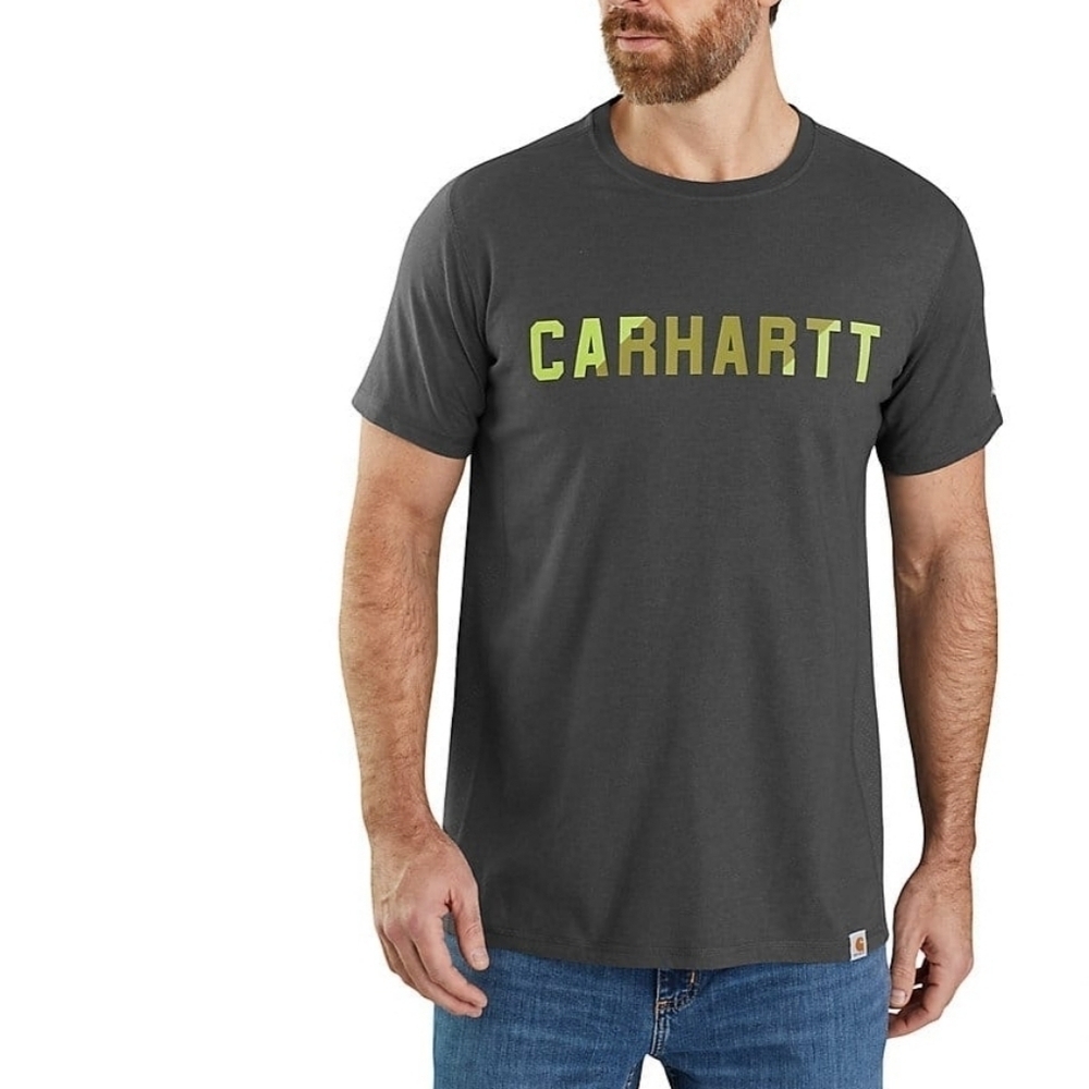 Carhartt Force Relaxed Midweight Short Sleeve Block Logo Graphic T-shirt NWT